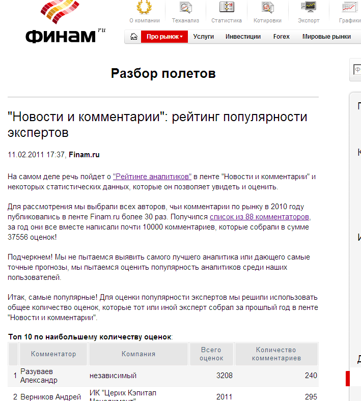 Сергей Азарин, второе интервью 16 февраля 2011
